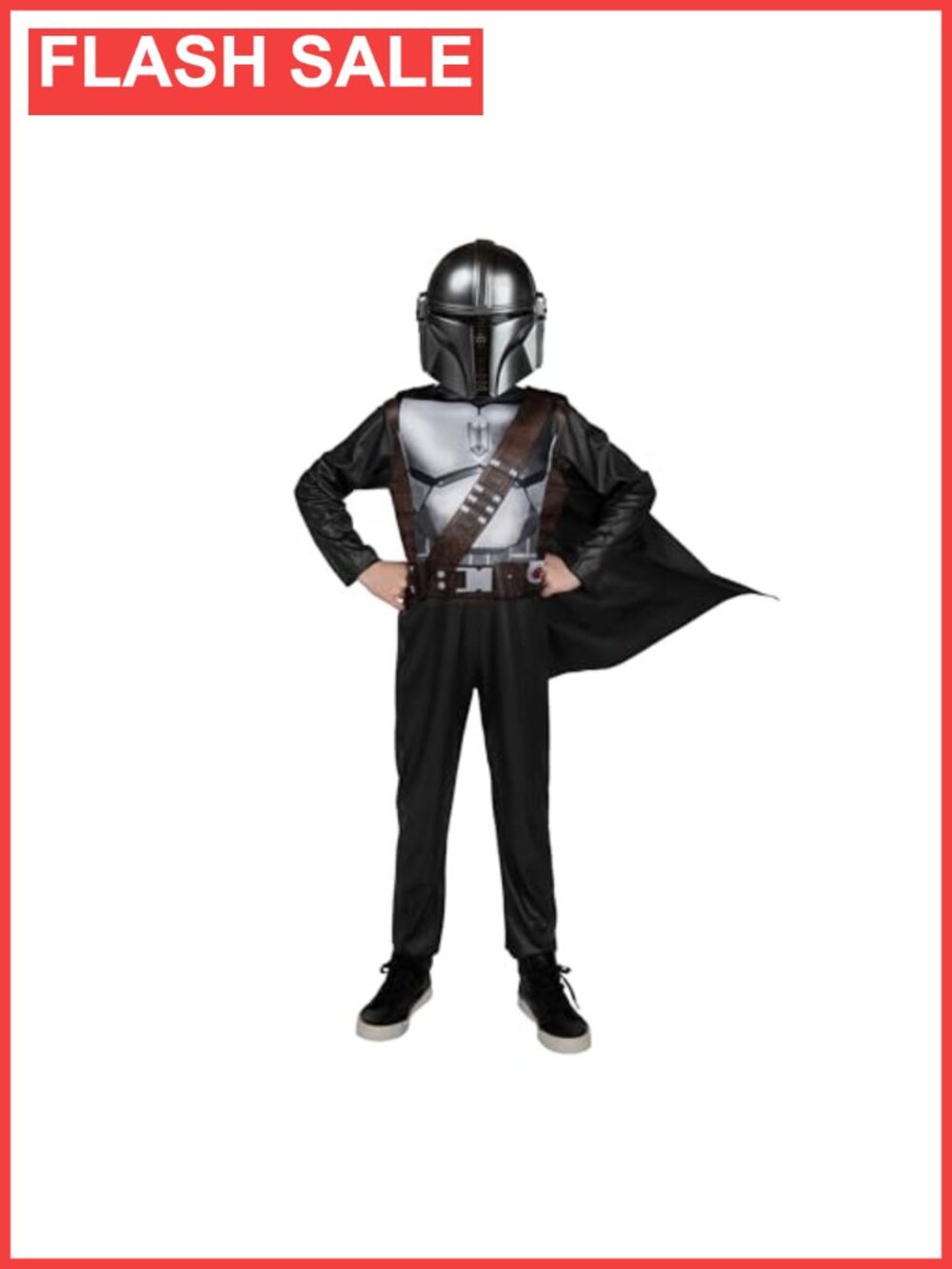 Star Wars The Mandalorian Youth Costume Jumpsuit Cape Plastic Mask